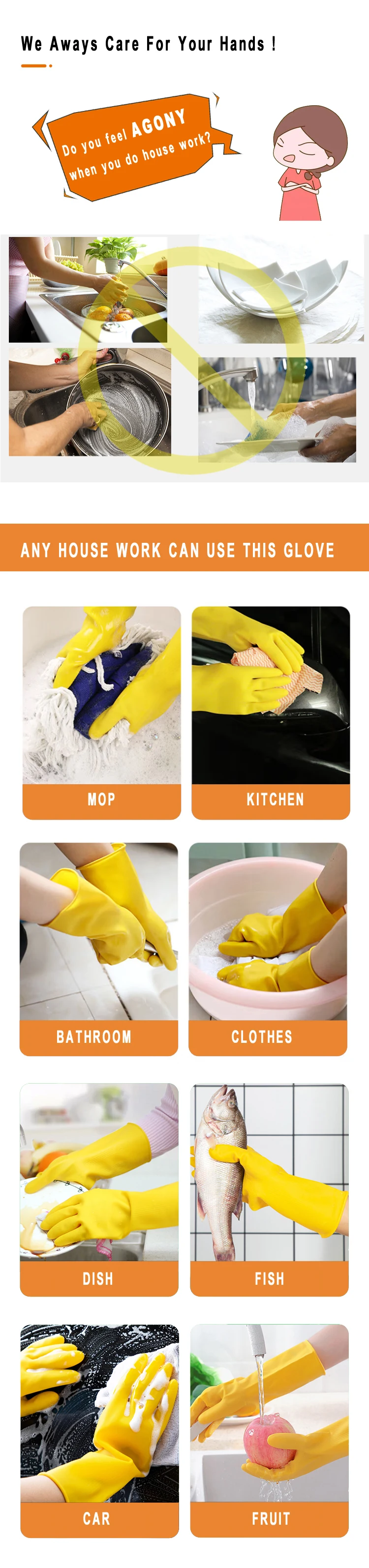 Hot Sale Custom Durable Heavy Duty Man Black Neoprene Latex Rubber Industrial Oil Proof Safety Working Hand Protective Gloves-DHL808  
