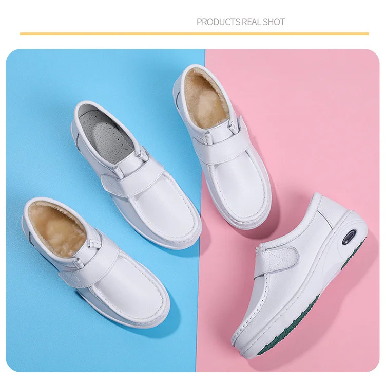 Hot Sale Nurse Shoes for Women Nursing Hospital White Shoes Comfort Breathable Soft Bottom Flat Anti-slip Safety Work Shoes