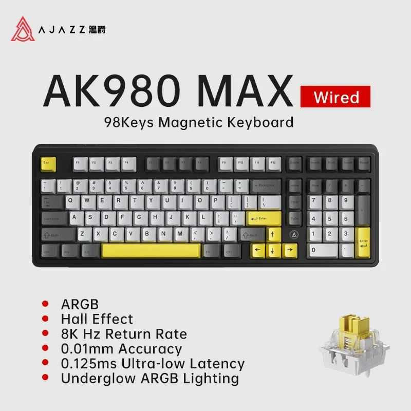 AJAZZ AK980 MAX Mechanical Keyboard Wired Magnetic Switch 0.01mm