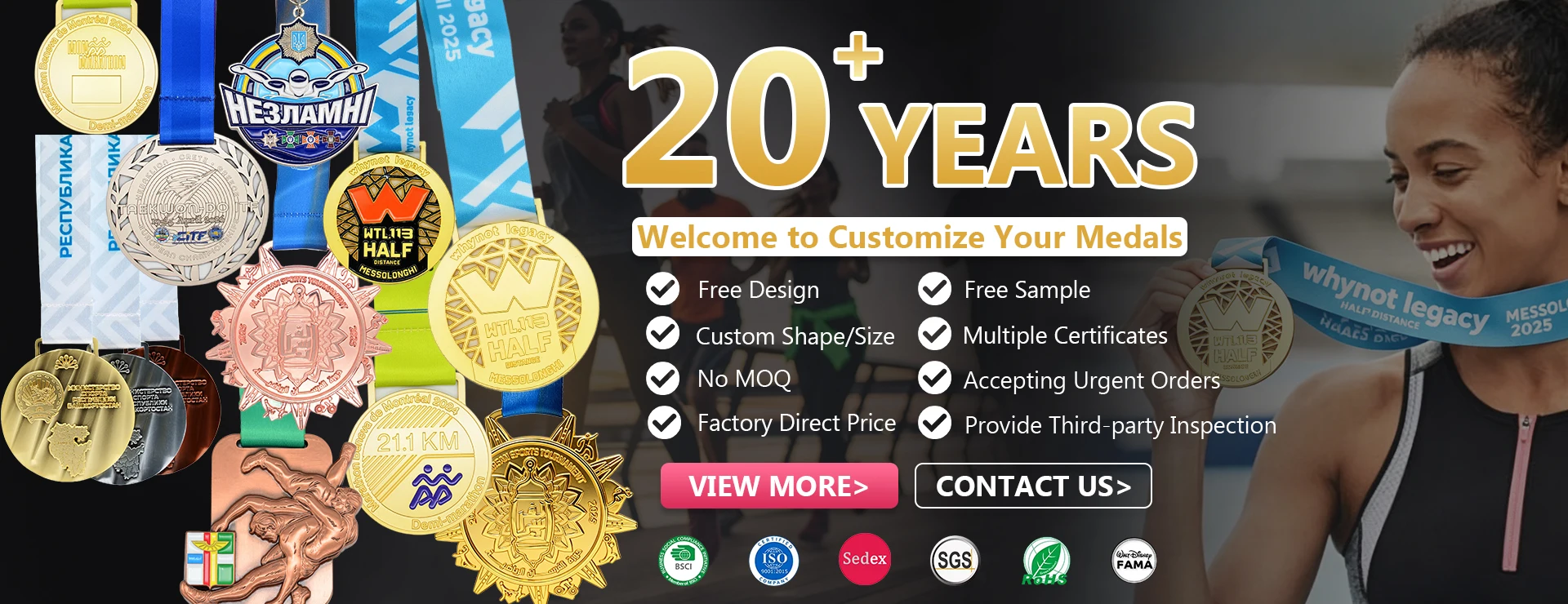 Custom Gold Silver Copper Sports Medals with Logo
