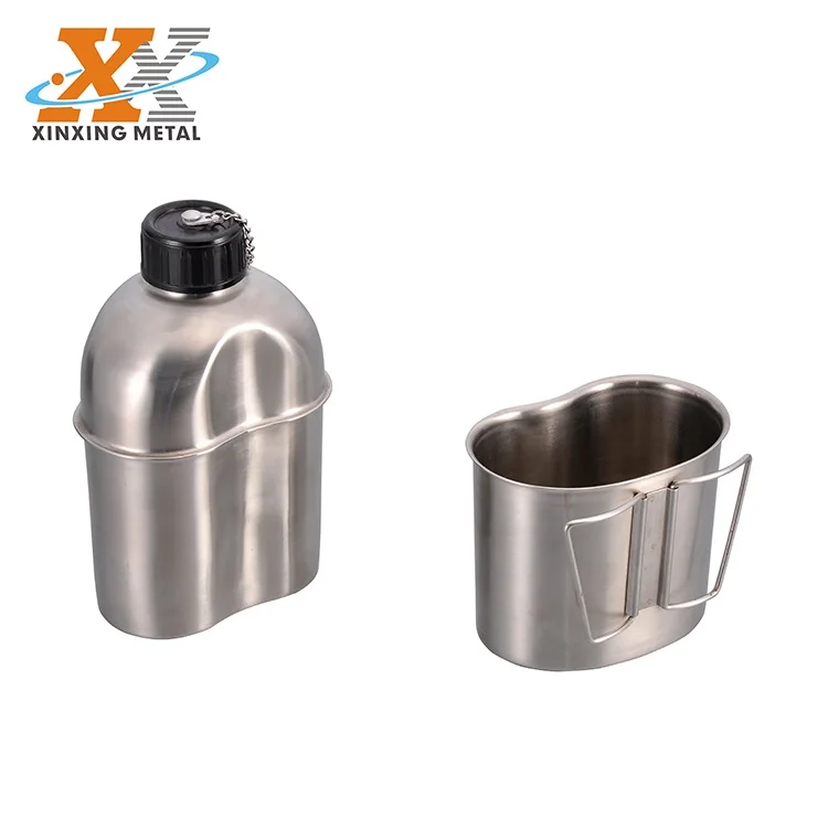 Camping Accessories Stainless Steel Camping Cup Outdoor Hiking Canteen Cup