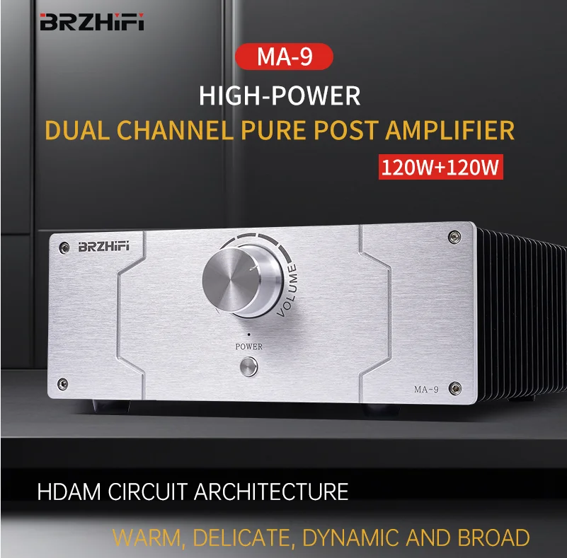 BRZHIFI Maranshi MA-9 full symmetric HDAM circuit architecture hifi high power house hold desktop power amplifier manufacture