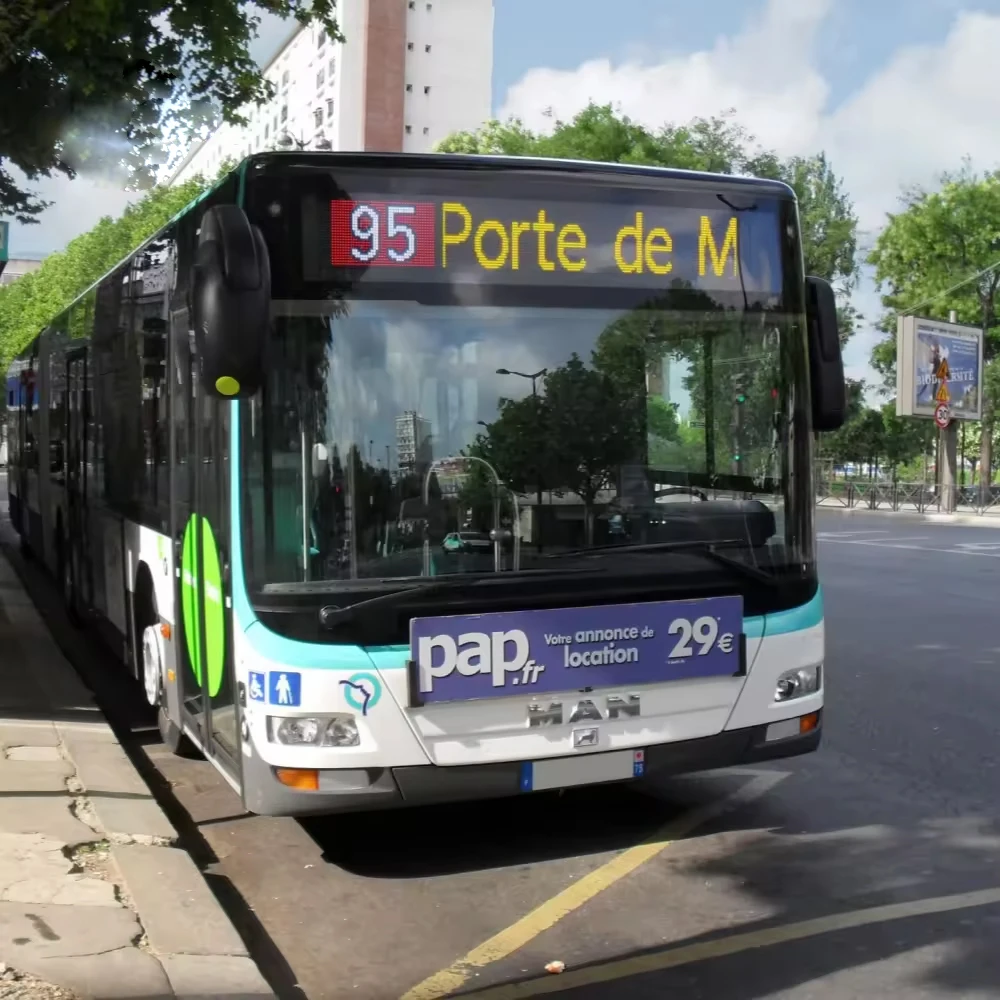 P5 Outdoor App Programmable Bus Station Broadcaster Led Display Screen Full Color Advertising Video Bus Rear Window Led Display