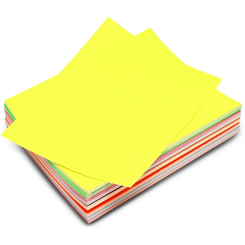 colored cardstock, colored paper fluorescent card