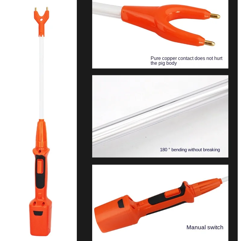 Тигарл оборудование для свиноводства водонепроницаемая Электрическая свинья коров крупного рогатого скота длинная ручка с подсветкой ручкой свиней