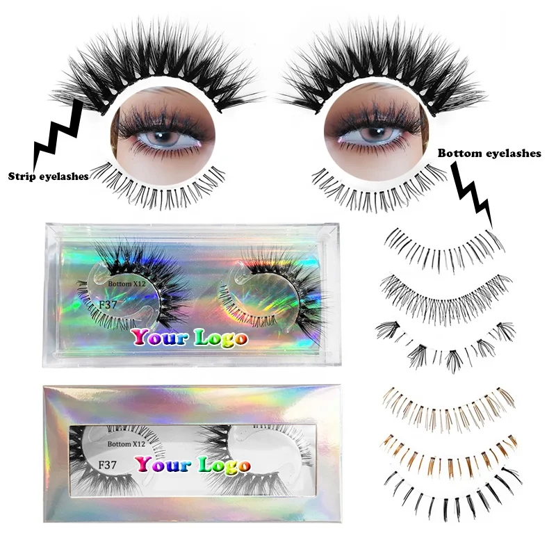 Synthetic Lower Eyelashes Transparent Band False Eyelashes Bottom Lashes