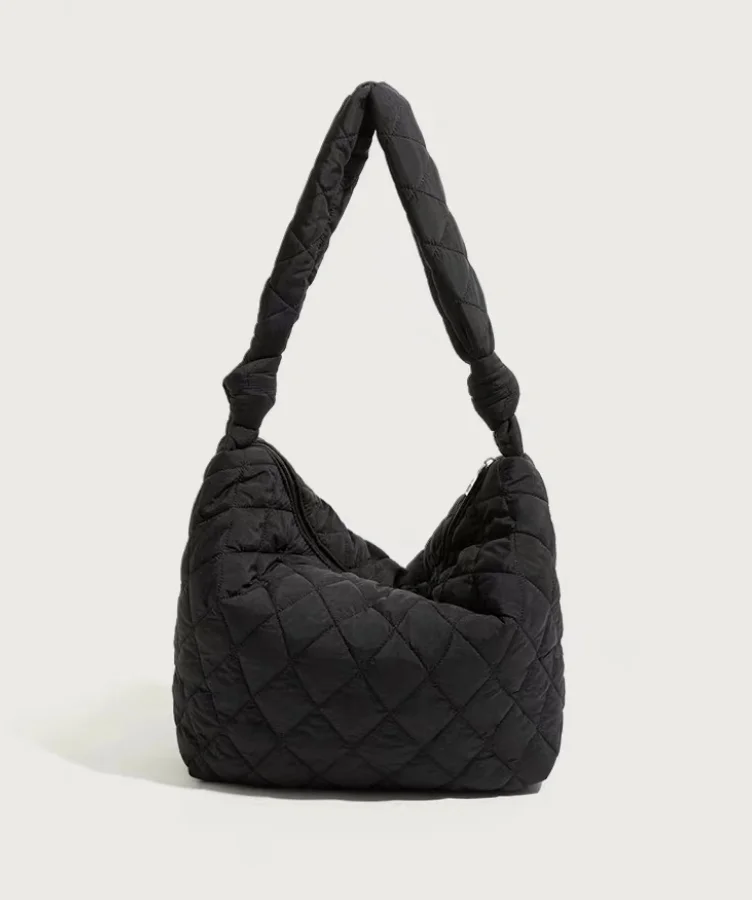 Puffer Tote Bag Donna: Borsa Trapuntata Grande In Nylon, Leggera E Capiente, Con Tracolla E Pochette Trucco Inclusa - Perfetta Per Viaggi, Lavoro E Uso Quotidiano