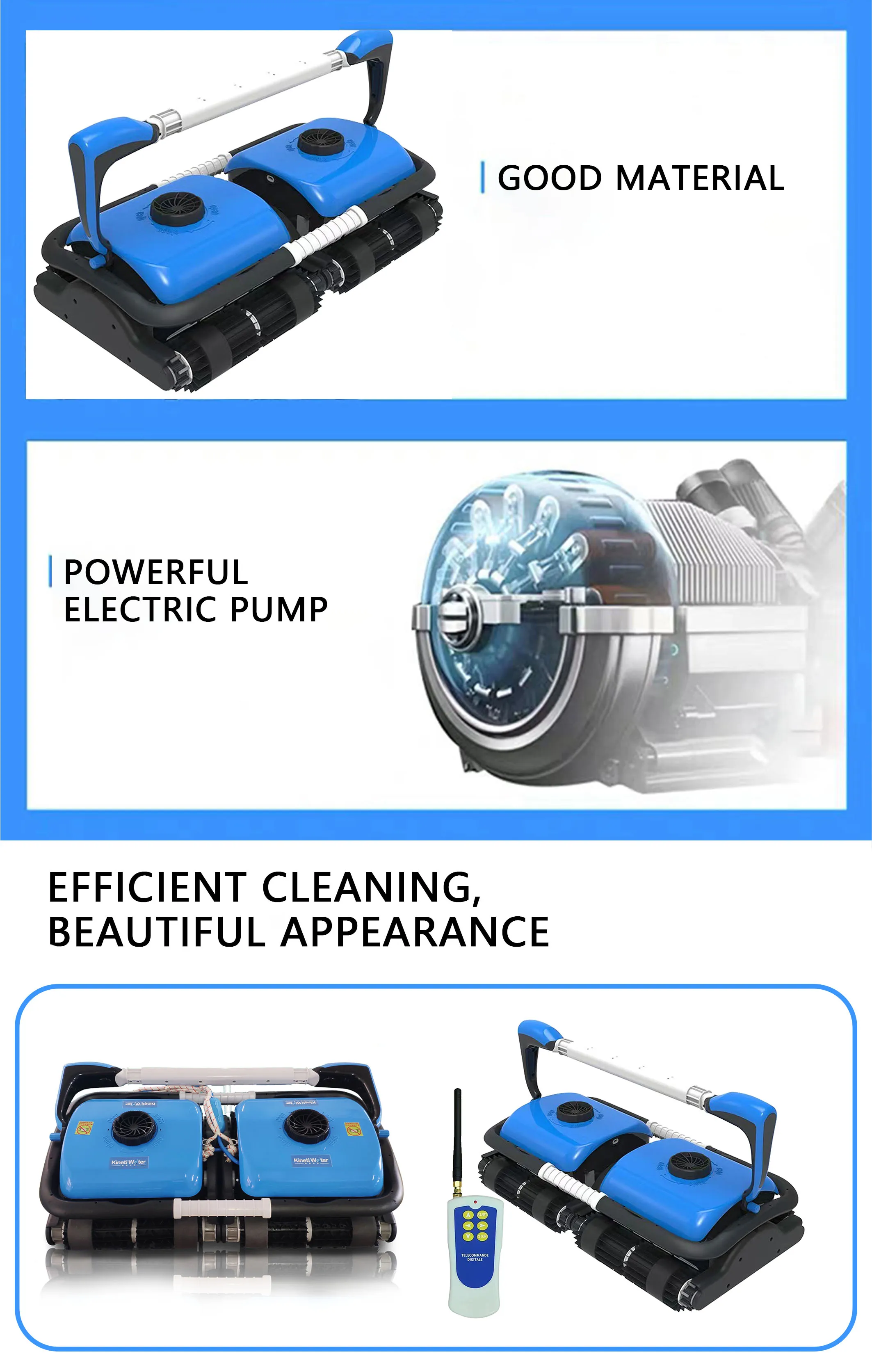 Pool Ladder Cleaner All-Around Ground Robotic Automatic Pool Scrubber Vacuum Cleaner with ...