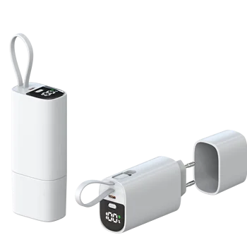 Large 5000mAh Capacity Polymer Battery Power Bank with Holder Portable Charging Device for Phone