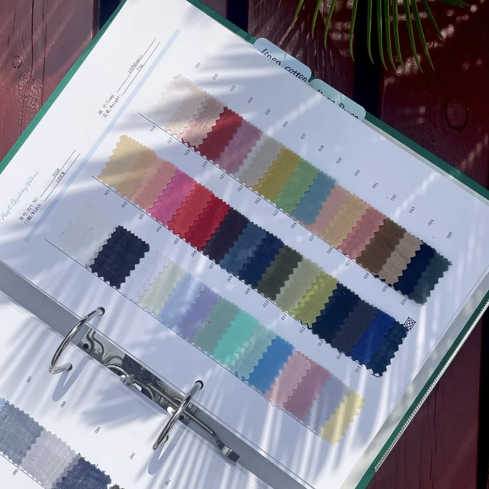Linen Fabric Linen Customized New Design Fabric Color Book Card Swatches Sample Book Ramie Fabric