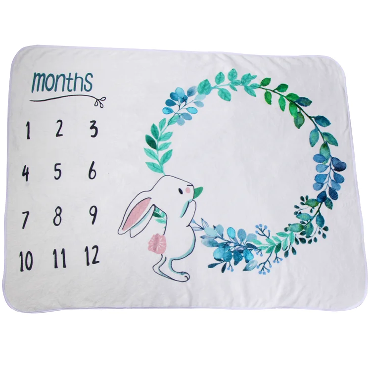 High Quality Fleece Baby Monthly Blanket Infant Monthly Milestone
