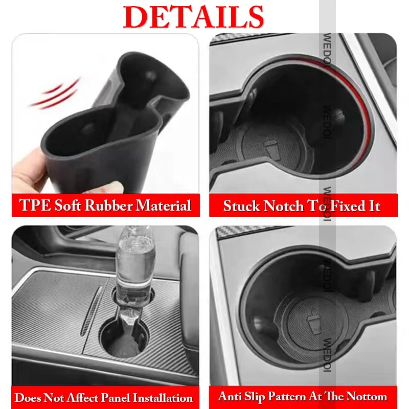 Porte-Gobelet Et Rangement Tableau De Bord Pour Tesla Model 3 / Y 2021-2022 - Accessoire Modif. Auto, Anti-Dérapant