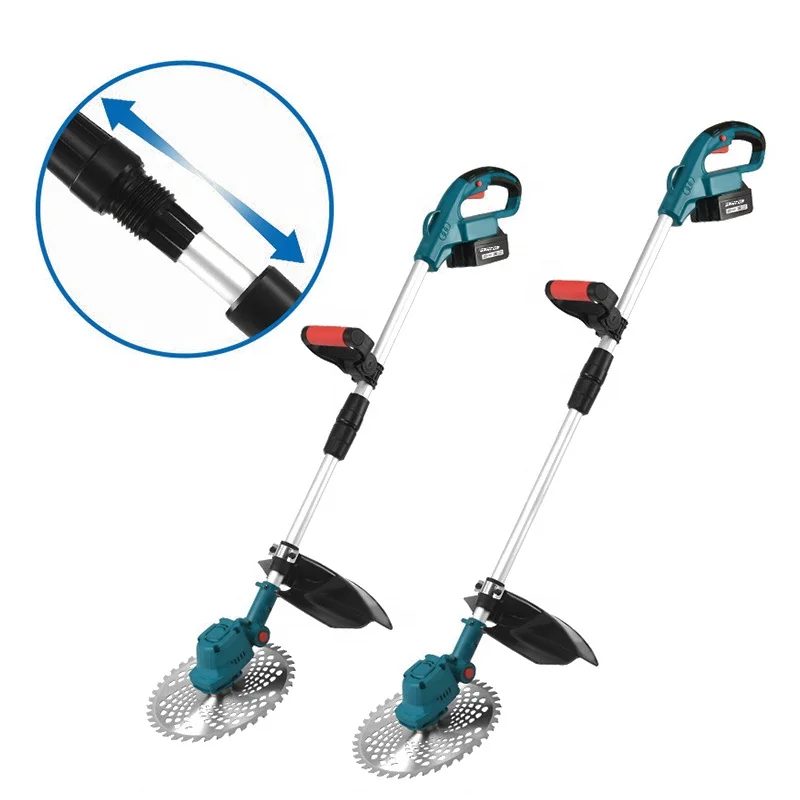 21v Battery Small Handheld Cordless Rechargeable Power Lawn Mower Grass Cutter Lithium Battery Telescopic Rotary Grass Trimmer