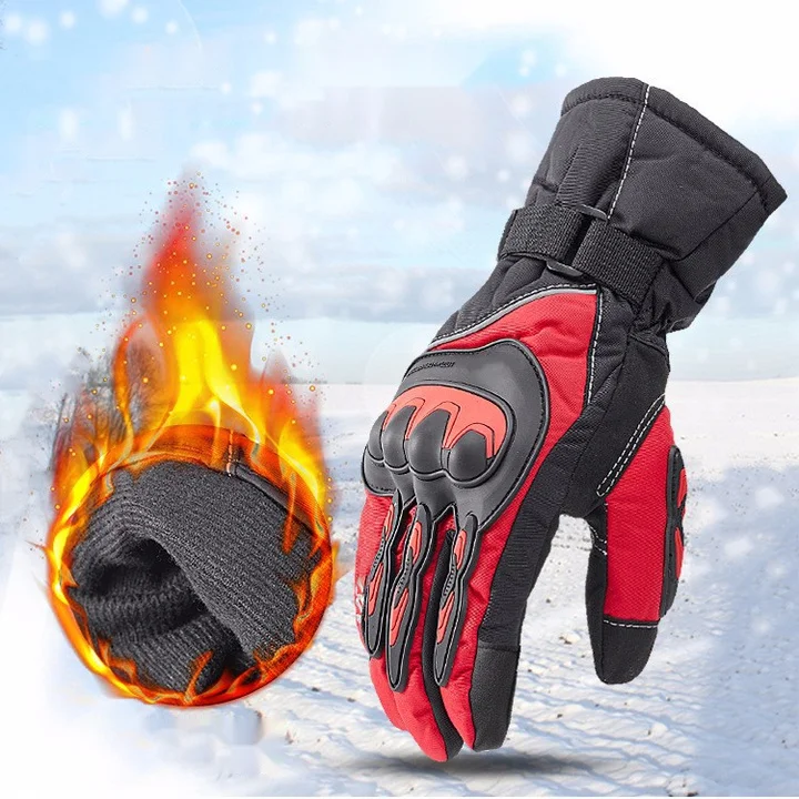 Warm winter waterproof anti-fall plus velvet thickening touch screen riding gloves bike gloves winter