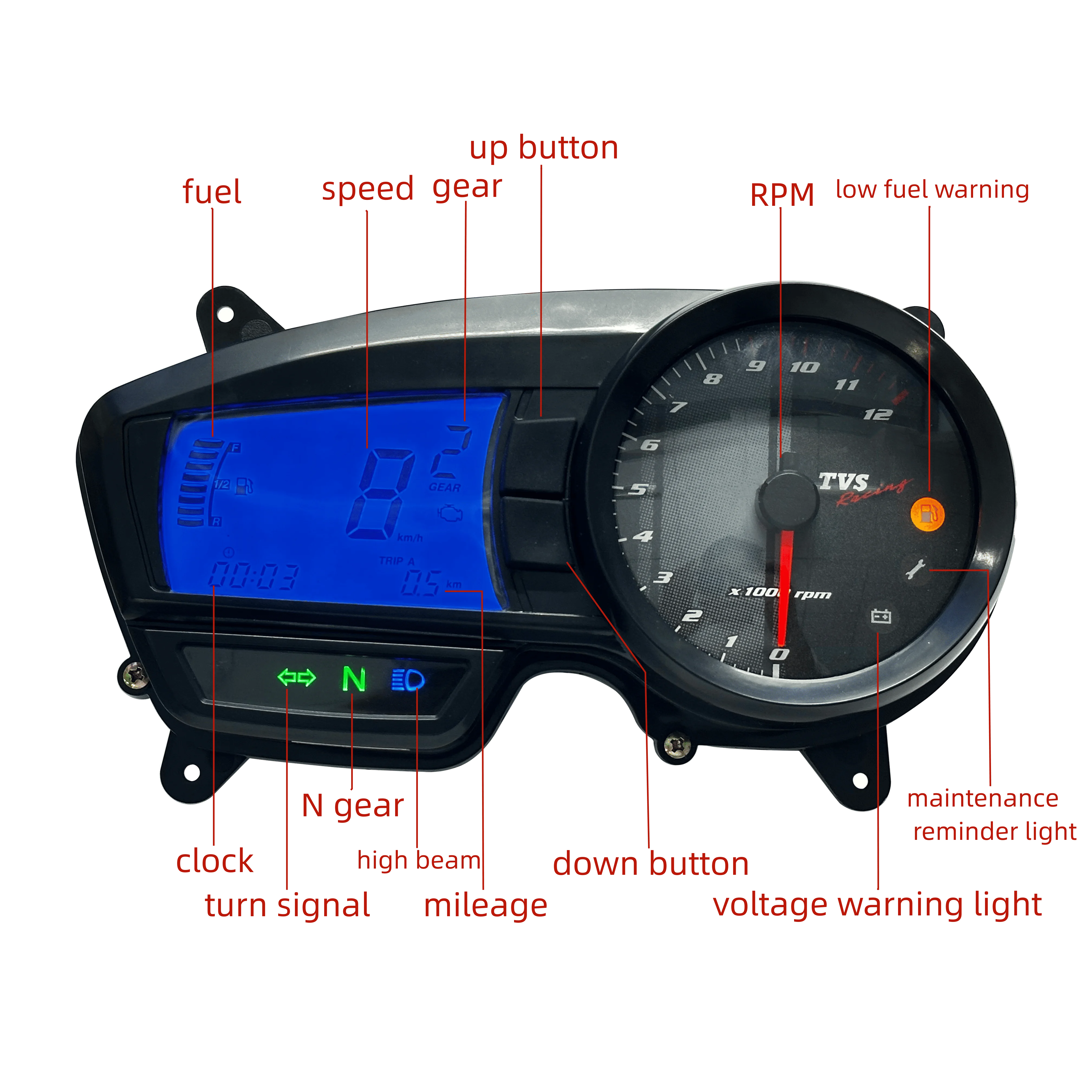 Instrument Cluster Apache 160 Meter Hot Trend LCD Digital Odometer