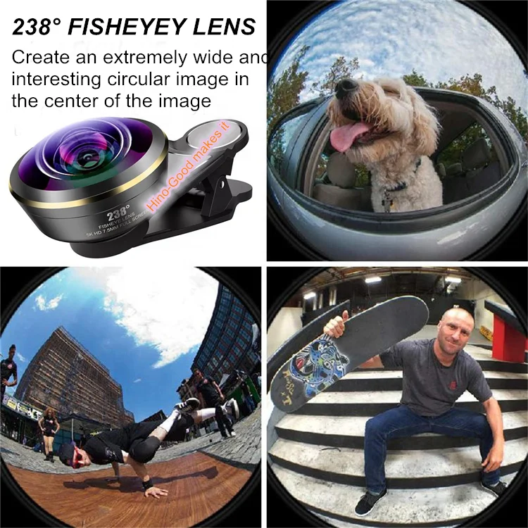 Оптовая продажа, объектив Aipaxal 5K HD 238 градусов Super Fisheye с пользовательским логотипом для объектива камеры мобильного телефона