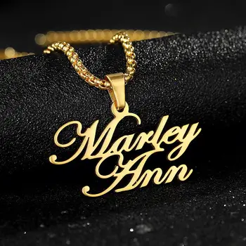 Personalized Custom Diy Double Layer Custom Name Necklace 18K Gold Plated Jewelry Stainless Steel Necklace For Women Men