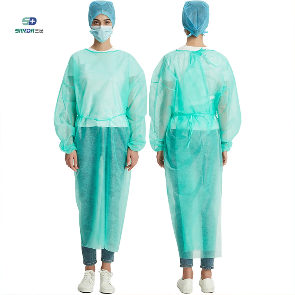 Customized Professional Ppe Manufacturers Sergical Non Woven Gowns Green Disposable Surgical
