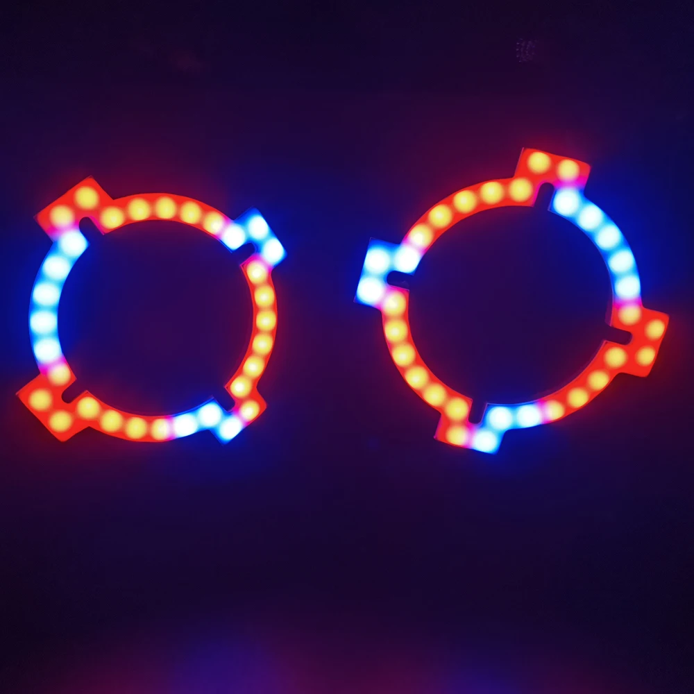 X Shape Halo RGBW Angel Eyes 80mm Flow Series Ring APP Control Waterproof Coating 6000k Color Temperature