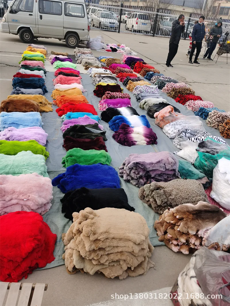 Natural Super Fluffy Rex Rabbit Fur Skin Dyed Rex Rabbit 100 Fur Pelt