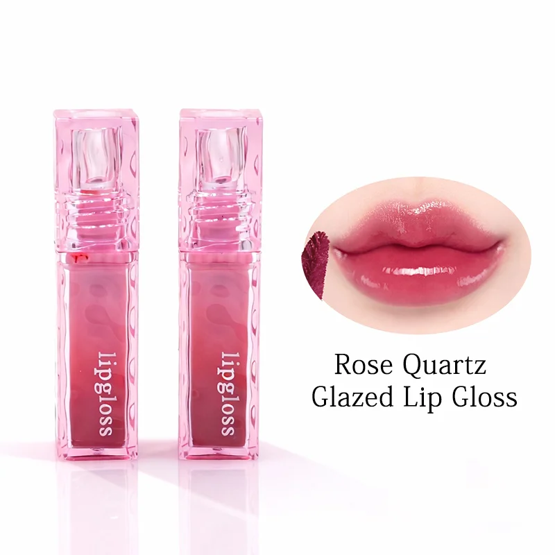 product new arrival waterproof vegan lip tint no logo high quality pink red glossy mirror lip gloss-1