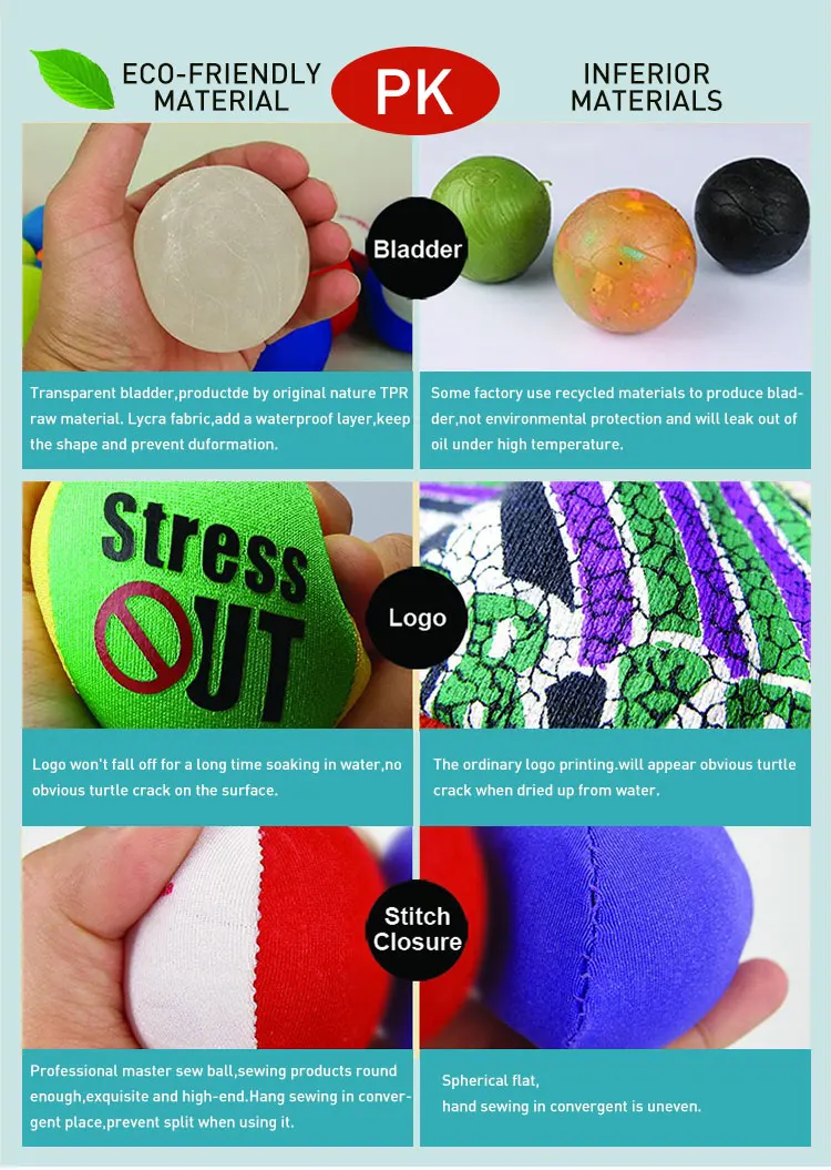 China Factory Professional Fabric Gel Filled Custom Stress Balls Play Ball Bouncing Ball Stress