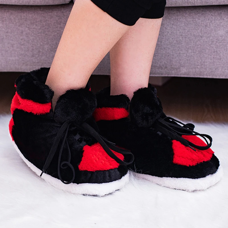 Alibaba Puffy Sneaker Slippers Custom Winter Sneaker Slipper Plush