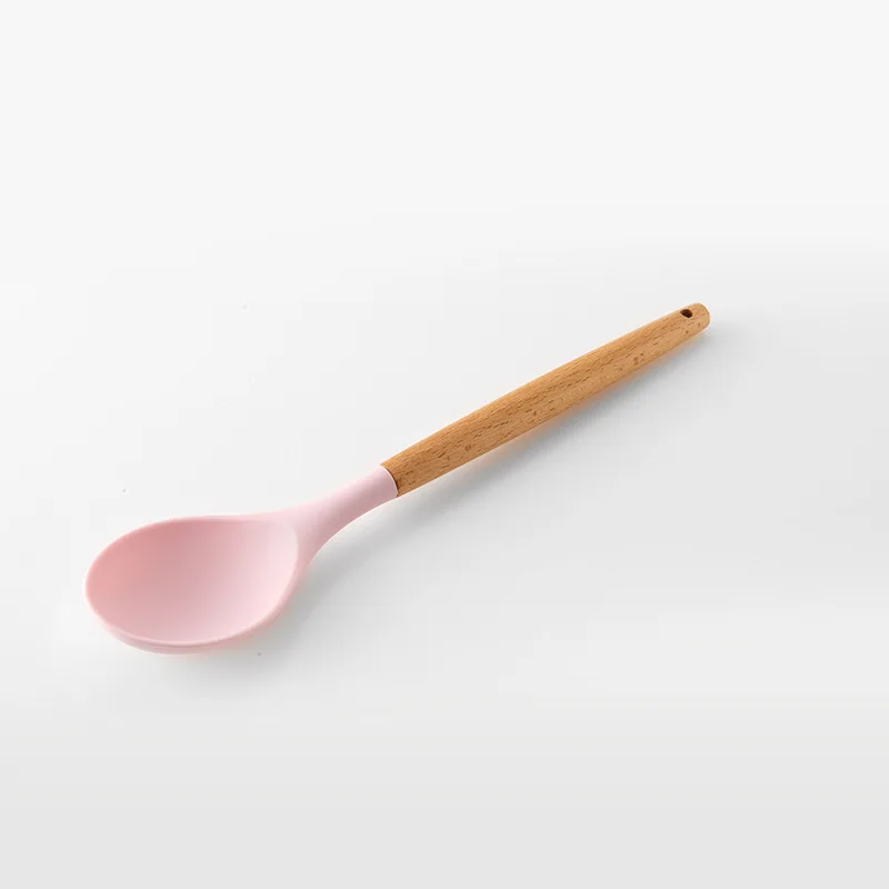 Hot Sale 11Pcs Cute Non Toxic Food Grade Wooden Handle Kitchen Utensils Gadgets Tools Set Silicone Cookware Cooking Utensils Set
