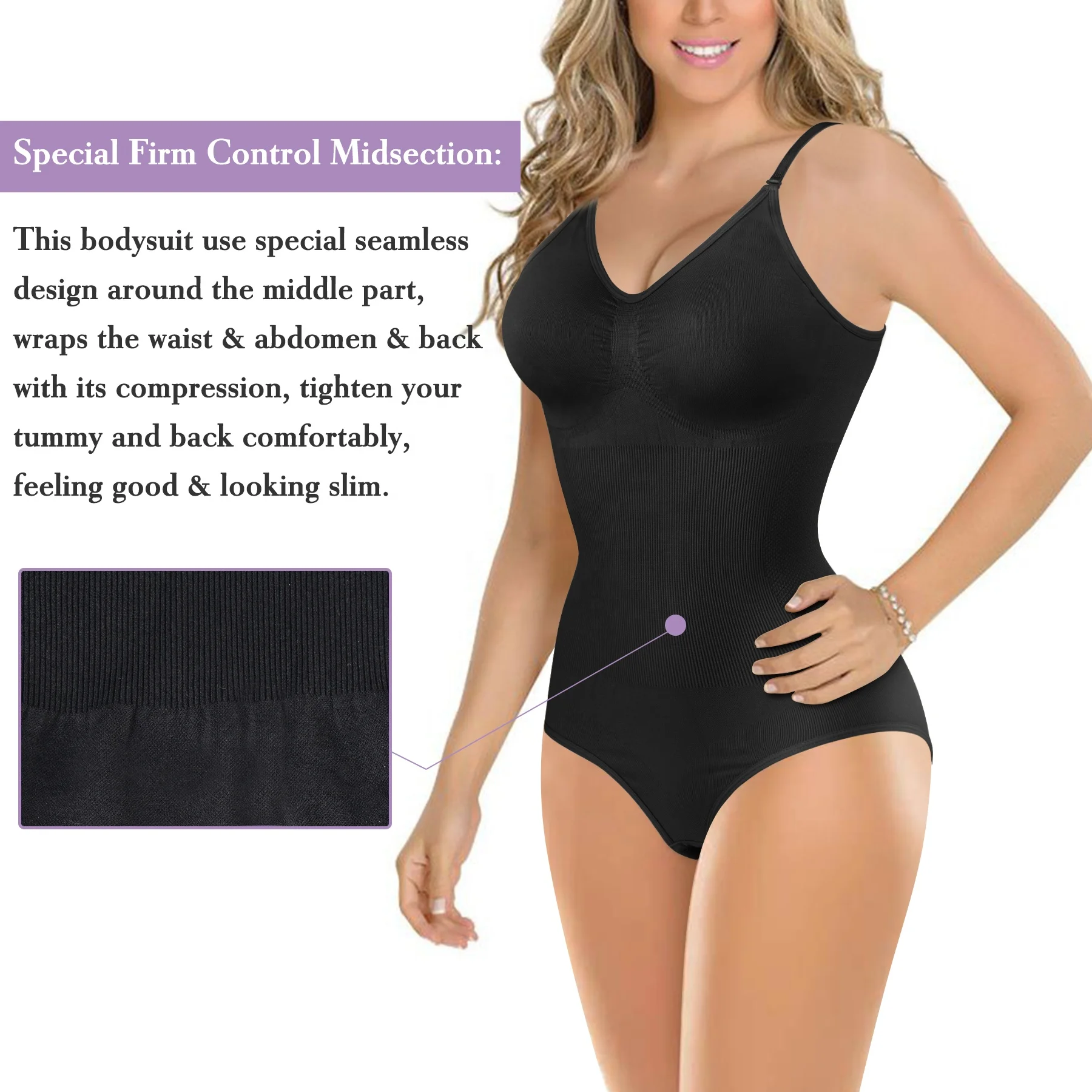 Brabic Shapewear Slimming Sculpting Bodysuits For Women Tummy Control