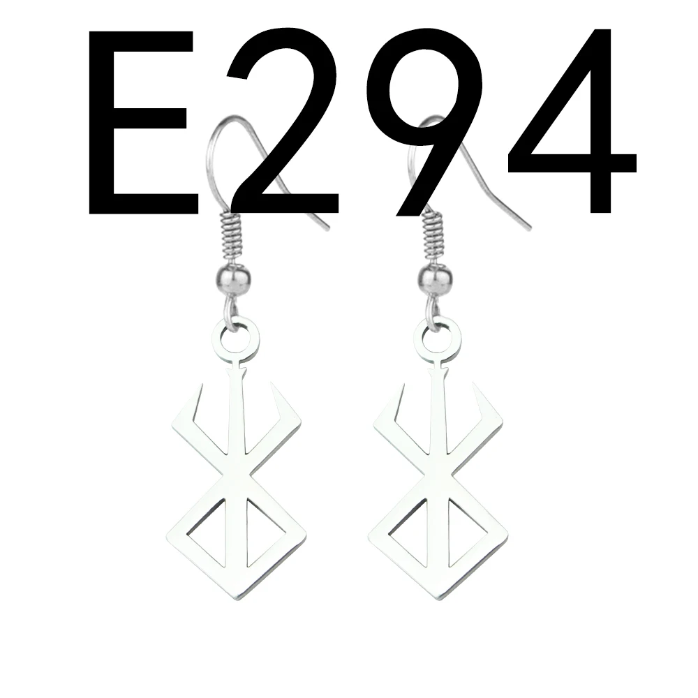 Berserker Rune Symbol Earring Nordic Logo Steel Emblem Norse Amulet Talisman Sign Jewelry