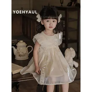 YOEHYAUL X4060 Children Lace Dress Patterns Luxury Sleeveless Froks Girl Dress Cotton Lining Baby Girl Party Dress Princess