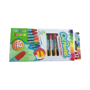 12 Colors Custom Art Decoration Kids Non-Toxic Oil Pastel Pencils Wax Washable Crayon Set for Children