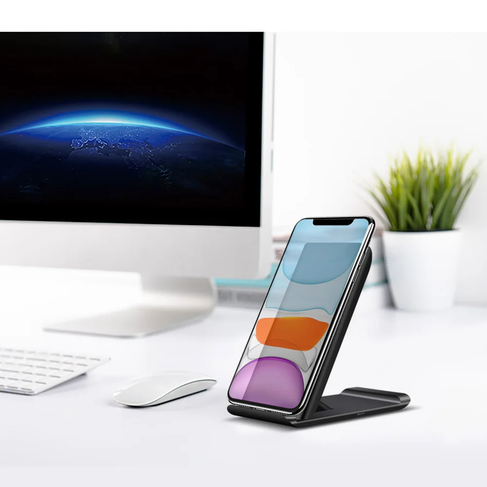 Плоский чехол с подставкой 2 в 1 складной портативный 10 Вт беспроводного зарядного устройства Qi Ce по ограничению на использование опасных материалов производстве Складная Беспроводная