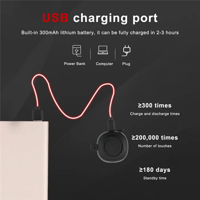 Sonnette électrique De Vélo Rechargeable Par USB 4 Modes Vélo De Route De Montagne Alarme