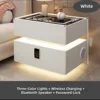 White_Wireless Charge + LED+Bluetooth Speaker+Keypad Lock
