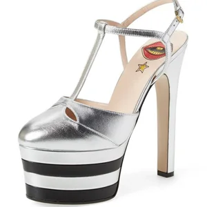 2020 Runway High-Heeled Fashion Sandals Sky-High Sexy Thick-Soled Platform for Nightclubs Women's Shoes Large Sizes for Summer