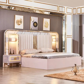 モダンベストセールモダンスタイル高級ベッドルーム家具セットライト