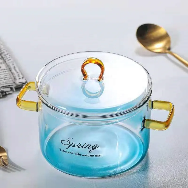 Kitchen Cookware Sets Soup Pot Glass Borosilicate Glass Cooking Pot With Glass Cover