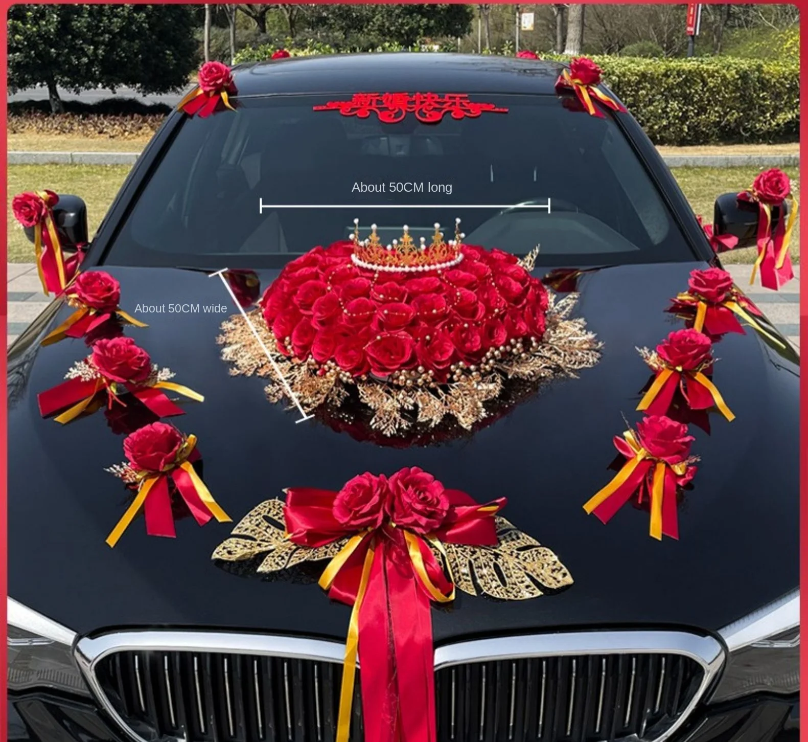 Wholesale Artificial White Flower Wedding Car Decoration Wedding Car