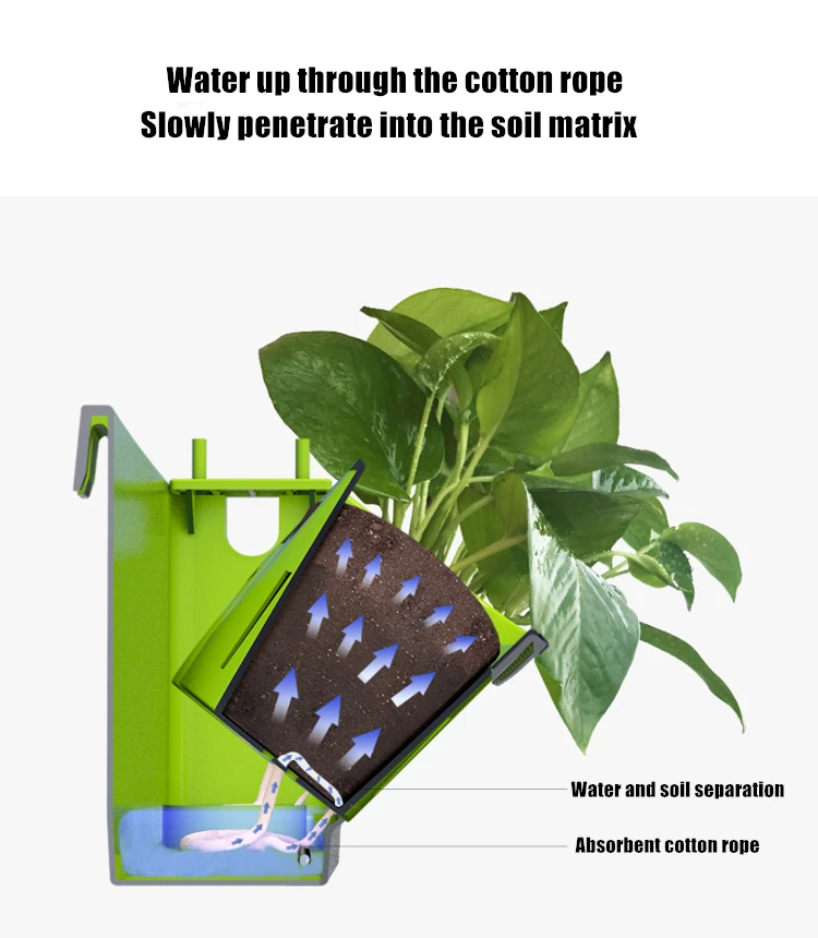 Vertical Garden Planter Hanging Wall Pocket Self Watering Wallmounted Flower Pot Home