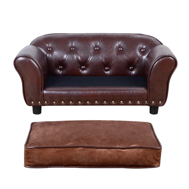 Faux Fur Leather Luxury Vintage Pet Furniture Embossed Comfortable Seat