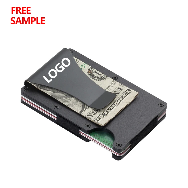 Free Sample Rfid Blocking Metal Wallet Card Holder Case Rfid Slim Mens ...