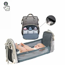 New Folding Baby Mummy Bag Multifunctional Backpack Bed Out Mother And Baby Shoulder Mummy Bag