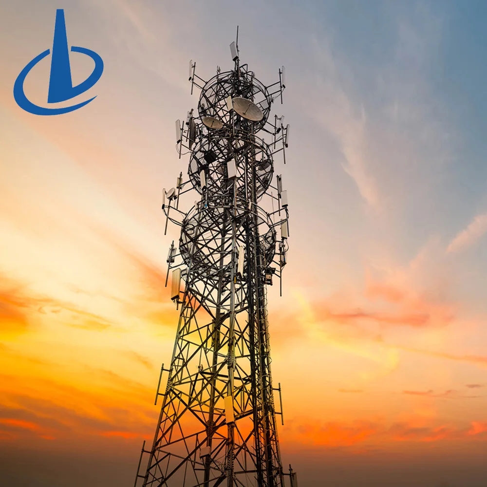 Mobil Cell Site Signal Transmission Telecom Triangle Steel Pole Guyed Communication Tower supplier