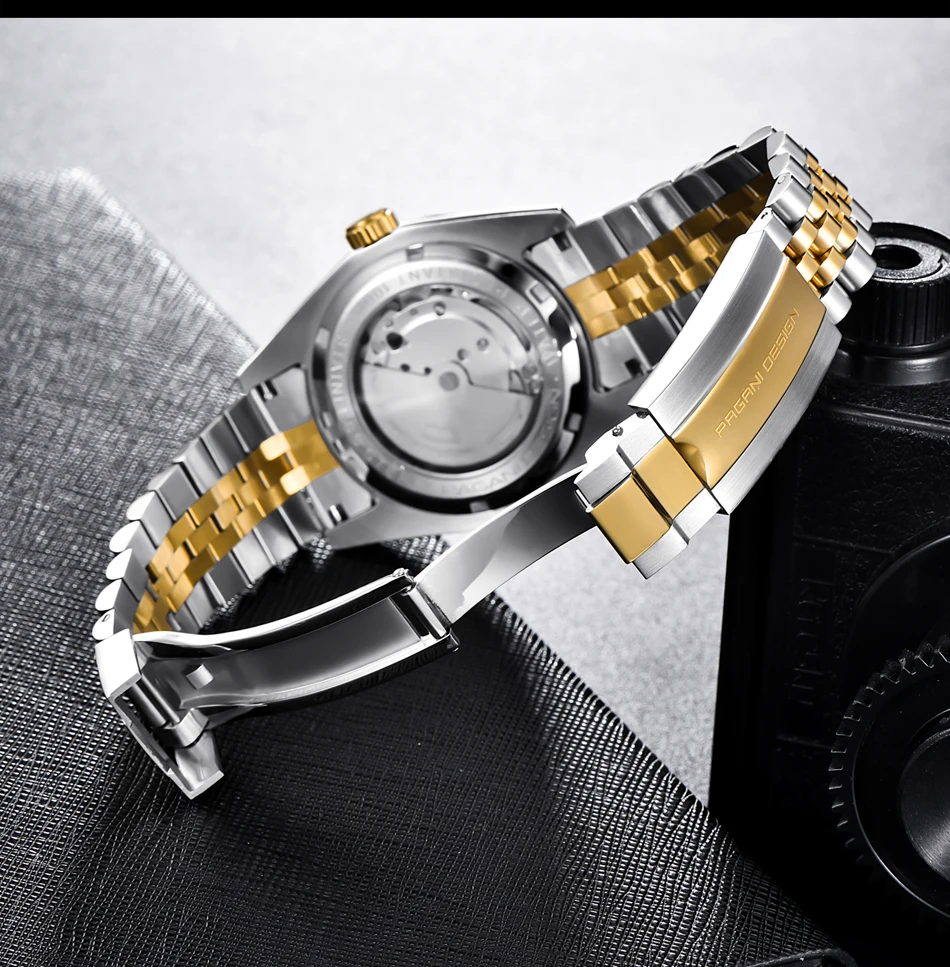 Pagani Design メンズウォッチ 日本製 NH35A ムーブメント 100M 防水 ステンレス スチール 自動巻 腕時計 (スリー バート ブラック ブルー-9) 並行輸入品 Pagani Design PD-1695 自動巻き時計 NH35  | パガ－ニデザイン