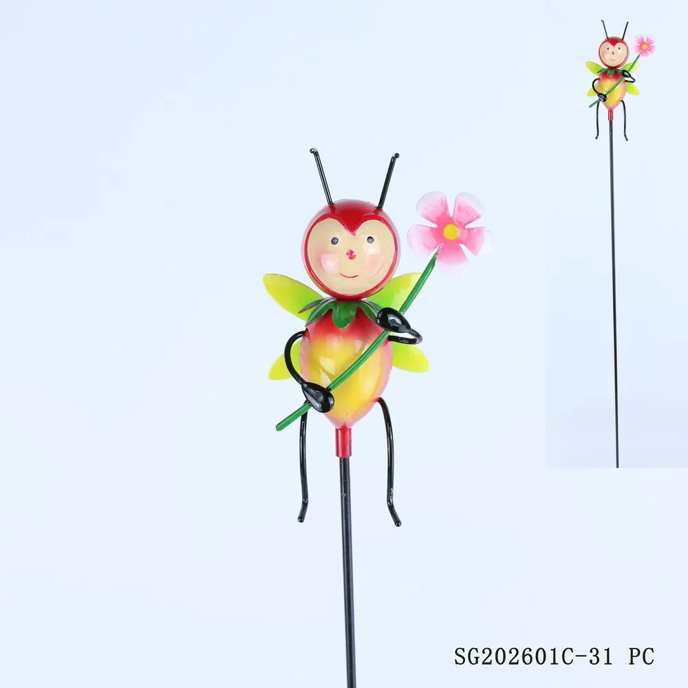 3 Models Different Styles Metal Bee Flower Pot Stake SG202601C-31