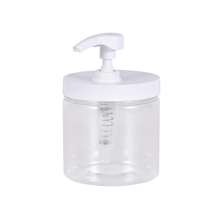 Large 500ml Flat Shoulder Plastic Clear Shampoo Bottle with Pump Body Wash Lotion Skin Care Packaging
