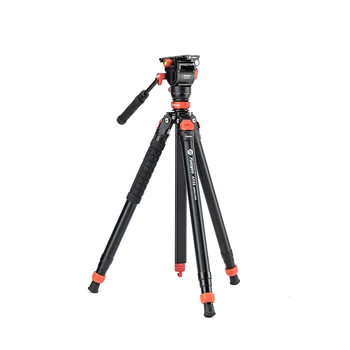 Smooth Damping Tripod Stand for Camera Quick Leveling Base Camera Tripod Vertical Shot Fluid Head Portable Tripod