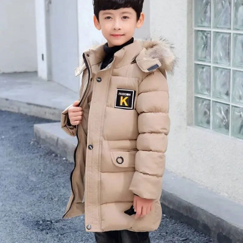 Winter Fashion Outdoor Boys Hooded Warm Snowsuit 10 Children Mid