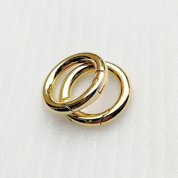 Customized Women Bag Accessories Hanging Gold Color Adjustable Metal Open O ring
